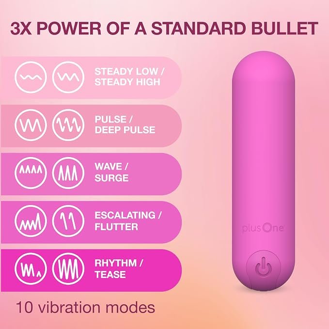 plusOne Bullet Vibrator for Women - Silicone Mini Vibrator, Pink Mini - Image 2